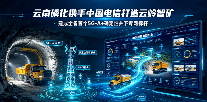 云南磷化携手中国电信打造云岭智矿 建成全省首个5G-A+确定性井下专网标杆